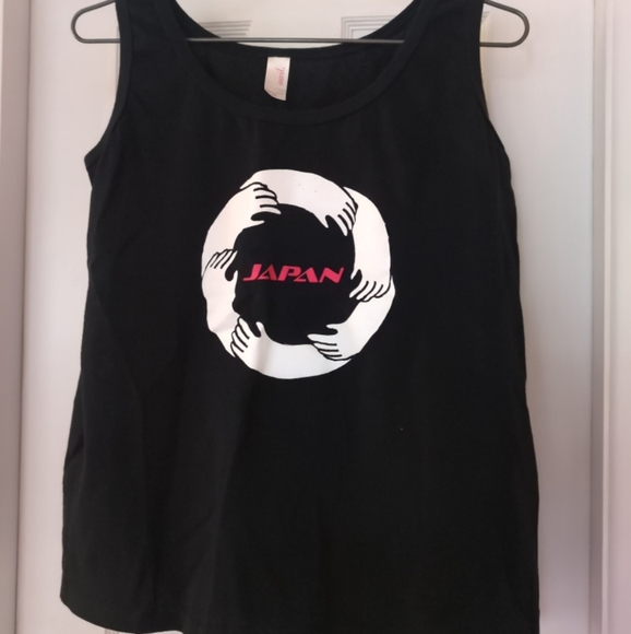 Japan Love Hope Tank Black Red And White Women's Medium - Picture 1 of 3